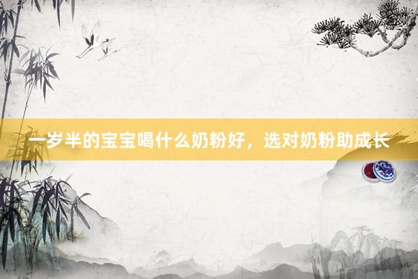 一岁半的宝宝喝什么奶粉好，选对奶粉助成长