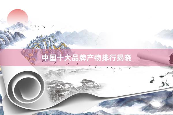 中国十大品牌产物排行揭晓