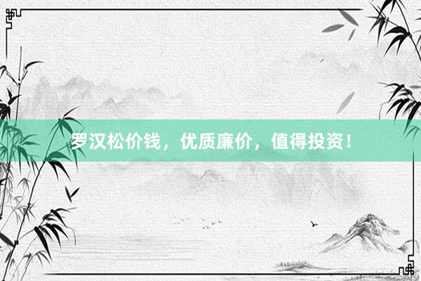 罗汉松价钱，优质廉价，值得投资！